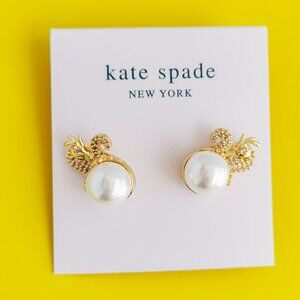 Kate Spade Dazzling Dragon Gold Stud Earrings New